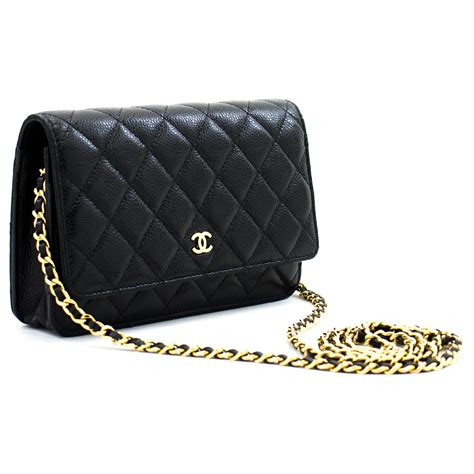 chanel wallet on chain cuir grainé